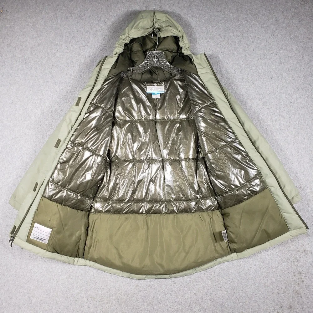 Columbia Girls M 10/12‎ Sage Green Omni-Heat Parka Gorpcore Winter Jacket Hooded